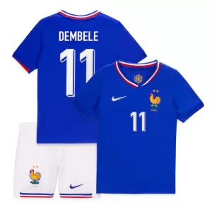 Fotbalové Dresy Francie Ousmane Dembélé 11 Dětské Domácí ME 2024 Fotbalové Dresy Francie Ousmane Dembélé 11 Dětské Domácí ME 2024