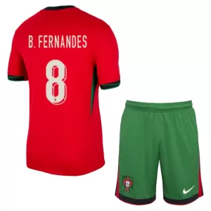 Fotbalové Dresy Portugalsko Bruno Fernandes 8 Dětské Domácí ME 2024 Fotbalové Dresy Portugalsko Bruno Fernandes 8 Dětské Domácí ME 2024