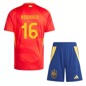 Fotbalové Dresy Španělsko Rodrigo Hernández 16 Dětské Domácí ME 2024 Fotbalové Dresy Španělsko Rodrigo Hernández 16 Dětské Domácí ME 2024