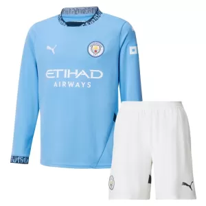 Fotbalové Dresy Manchester City Dětské Domácí 2024-25 Dlouhý Rukáv Fotbalové Dresy Manchester City Dětské Domácí 2024-25 Dlouhý Rukáv