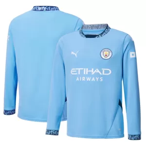 Fotbalové Dresy Manchester City Domácí 2024-25 Dlouhý Rukáv Fotbalové Dresy Manchester City Domácí 2024-25 Dlouhý Rukáv
