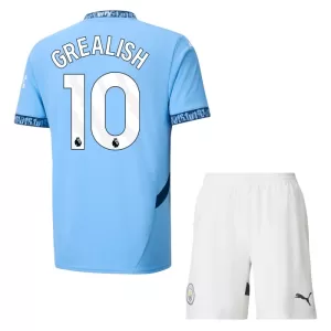 Fotbalové Dresy Manchester City Jack Grealish 10 Dětské Domácí 2024-25 Fotbalové Dresy Manchester City Jack Grealish 10 Dětské Domácí 2024-25