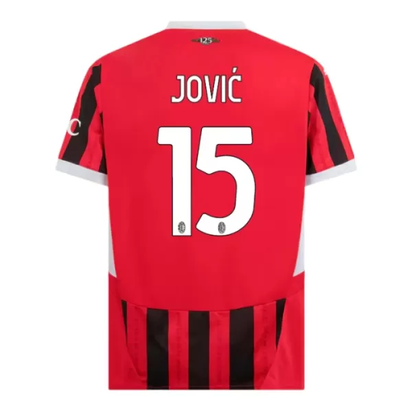 Fotbalové Dresy AC Milán Jovic 15 Dětské Domácí 2024-25