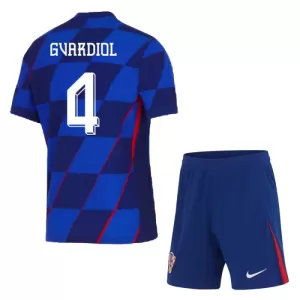Fotbalové Dresy Chorvatsko Josko Gvardiol 4 Dětské Venkovní ME 2024 Fotbalové Dresy Chorvatsko Josko Gvardiol 4 Dětské Venkovní ME 2024