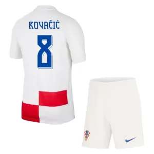 Fotbalové Dresy Chorvatsko Mateo Kovacic 8 Dětské Domácí ME 2024 Fotbalové Dresy Chorvatsko Mateo Kovacic 8 Dětské Domácí ME 2024