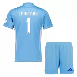 Brankářské Fotbalové Dresy Real Madrid Thibaut Courtois 1 Dětské Domácí 2024-25 Brankářské Fotbalové Dresy Real Madrid Thibaut Courtois 1 Dětské Domácí 2024-25
