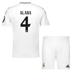 Fotbalové Dresy Real Madrid David Alaba 4 Dětské Domácí 2024-25 Fotbalové Dresy Real Madrid David Alaba 4 Dětské Domácí 2024-25