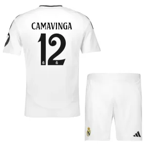 Fotbalové Dresy Real Madrid Eduardo Camavinga 12 Dětské Domácí 2024-25 Fotbalové Dresy Real Madrid Eduardo Camavinga 12 Dětské Domácí 2024-25