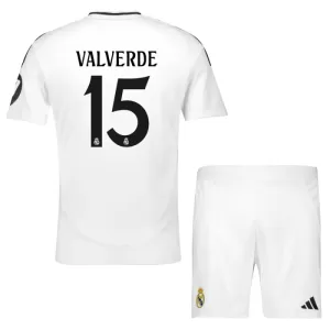 Fotbalové Dresy Real Madrid Federico Valverde 15 Dětské Domácí 2024-25 Fotbalové Dresy Real Madrid Federico Valverde 15 Dětské Domácí 2024-25