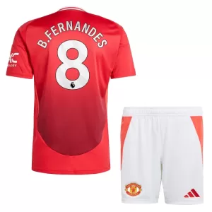 Fotbalové Dresy Manchester United Bruno Fernandes 8 Dětské Domácí 2024-25 Fotbalové Dresy Manchester United Bruno Fernandes 8 Dětské Domácí 2024-25