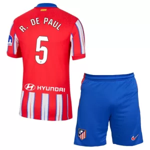 Fotbalové Dresy Atlético Madrid Rodrigo de Paul 5 Dětské Domácí 2024-25 Fotbalové Dresy Atlético Madrid Rodrigo de Paul 5 Dětské Domácí 2024-25
