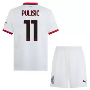 Fotbalové Dresy AC Milán Christian Pulišić 11 Dětské Venkovní 2024-25 Fotbalové Dresy AC Milán Christian Pulišić 11 Dětské Venkovní 2024-25