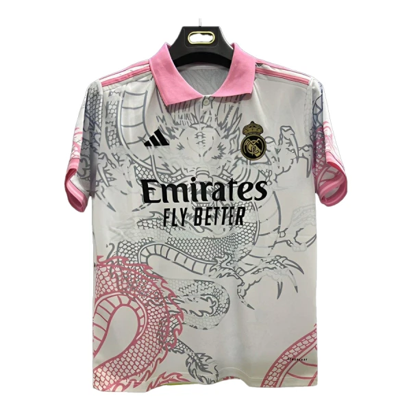 Fotbalové Dresy Real Madrid Dragon 2025-26 Bílá Fotbalové Dresy Real Madrid Dragon 2025-26 Bílá