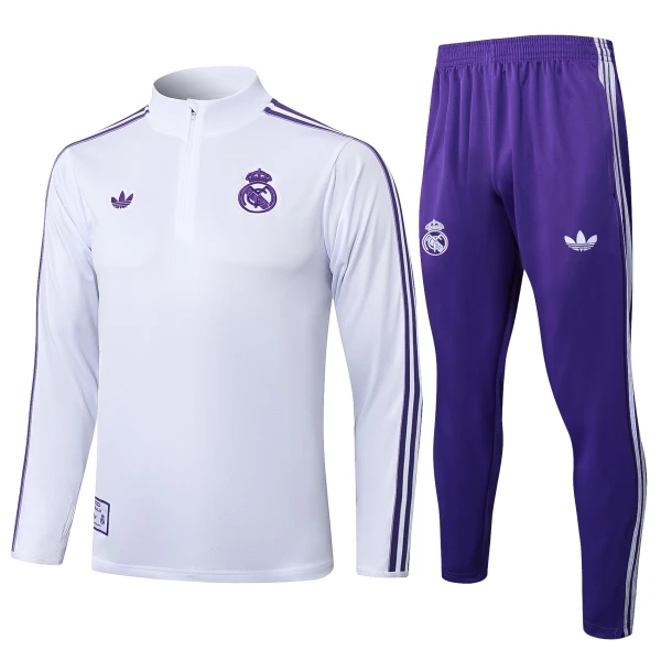 Real Madrid Tréninkové Teplákové Soupravy 2025-26 Bílá Real Madrid Tréninkové Teplákové Soupravy 2025-26 Bílá