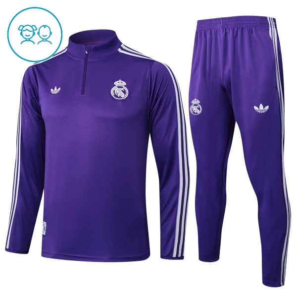 Real Madrid Tréninkové Teplákové Soupravy Dětské 2025-26 Nachový Real Madrid Tréninkové Teplákové Soupravy Dětské 2025-26 Nachový