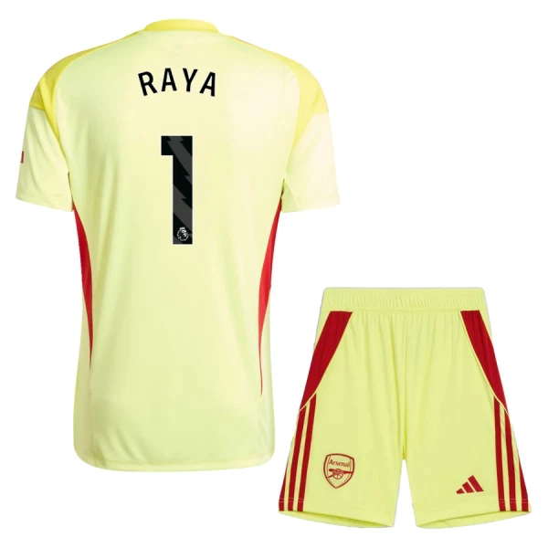 Brankářské Fotbalové Dresy Arsenal RAYA 1 Dětské 2025-26 Brankářské Fotbalové Dresy Arsenal RAYA 1 Dětské 2025-26
