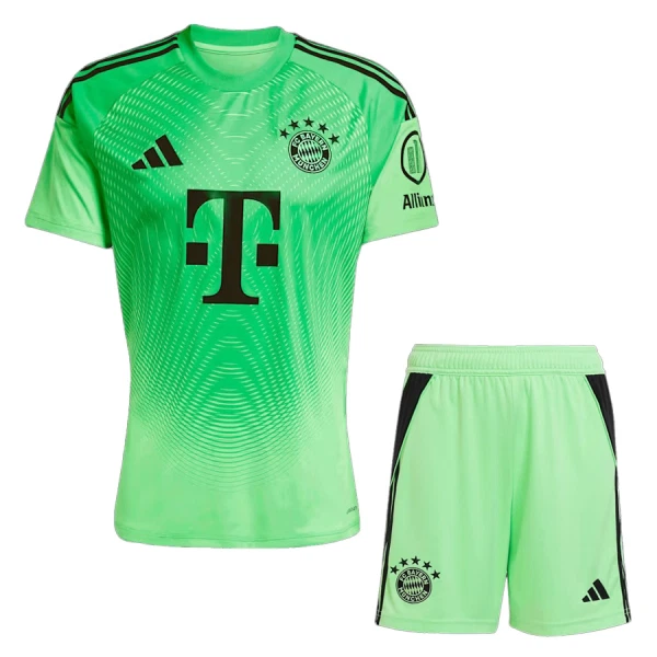 Brankářské Fotbalové Dresy FC Bayern Mnichov Dětské 2025-26 Zelená Brankářské Fotbalové Dresy FC Bayern Mnichov Dětské 2025-26 Zelená