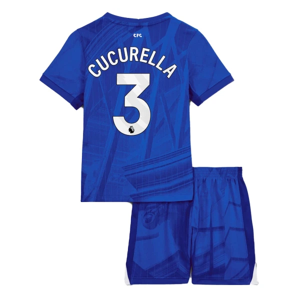 Fotbalové Dresy Chelsea FC Cucurella 3 Dětské Domácí 2025-26 Fotbalové Dresy Chelsea FC Cucurella 3 Dětské Domácí 2025-26