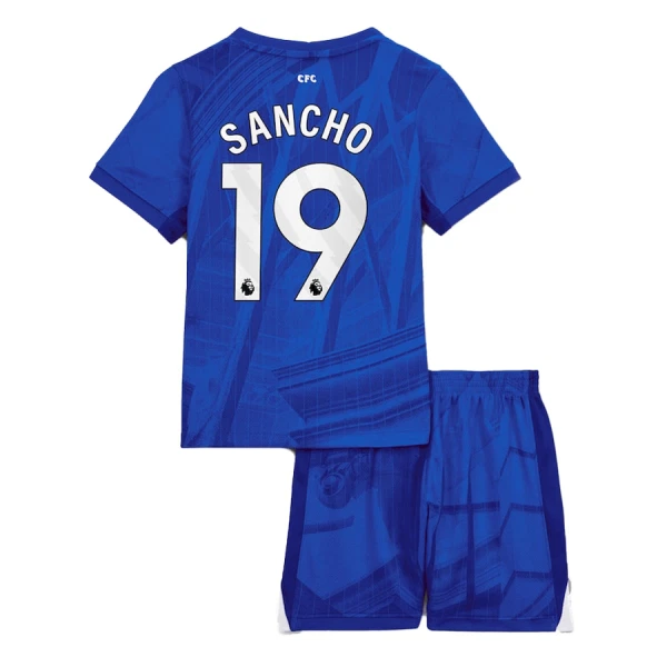 Fotbalové Dresy Chelsea FC Sancho 19 Dětské Domácí 2025-26 Fotbalové Dresy Chelsea FC Sancho 19 Dětské Domácí 2025-26