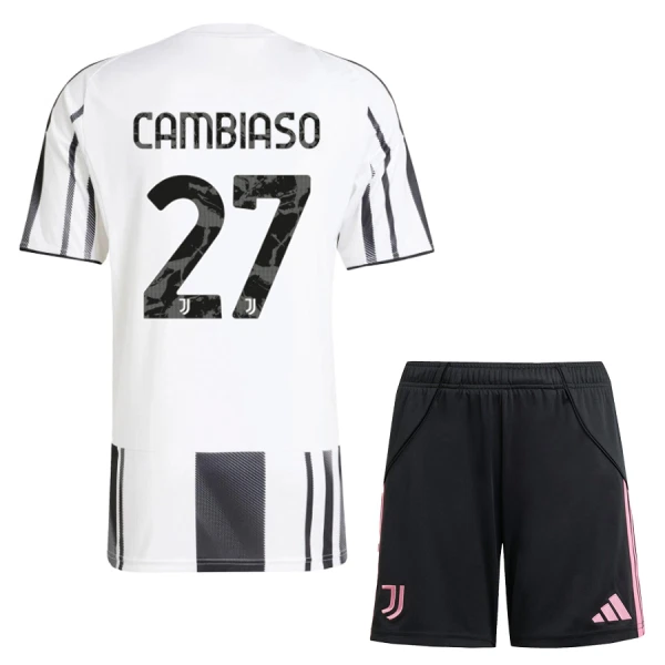 Fotbalové Dresy Juventus Cambiaso 27 Dětské Domácí 2025-26 Fotbalové Dresy Juventus Cambiaso 27 Dětské Domácí 2025-26