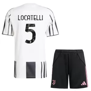 Fotbalové Dresy Juventus Locatelli 5 Dětské Domácí 2025-26 Fotbalové Dresy Juventus Locatelli 5 Dětské Domácí 2025-26
