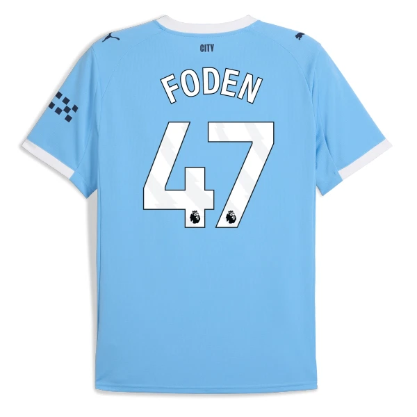 Fotbalové Dresy Manchester City Phil Foden 47 Domácí 2025-26 Fotbalové Dresy Manchester City Phil Foden 47 Domácí 2025-26