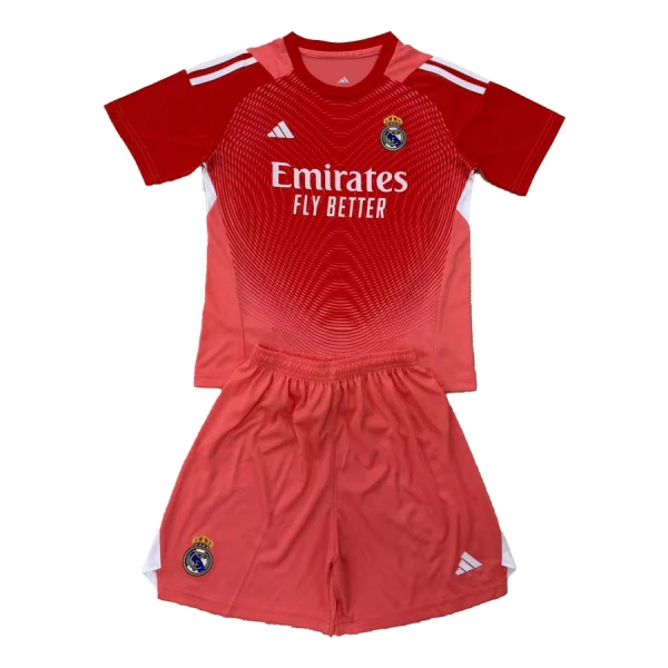 Brankářské Fotbalové Dresy Real Madrid Dětské 2025-26 Červená Brankářské Fotbalové Dresy Real Madrid Dětské 2025-26 Červená
