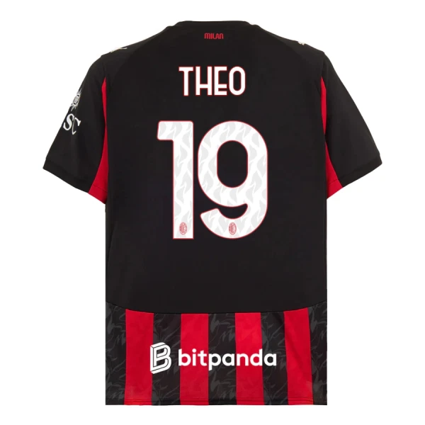 Fotbalové Dresy AC Milán Theo Hernández 19 Domácí 2025-26 Fotbalové Dresy AC Milán Theo Hernández 19 Domácí 2025-26