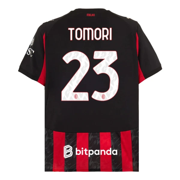 Fotbalové Dresy AC Milán Tomori 23 Domácí 2025-26 Fotbalové Dresy AC Milán Tomori 23 Domácí 2025-26