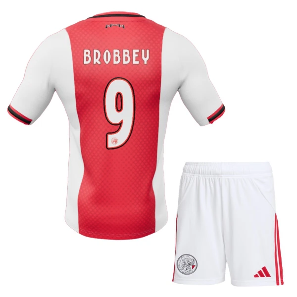 Fotbalové Dresy Ajax Amsterdam Amsterdam Brobbey 9 Dětské Domácí 2025-26 Fotbalové Dresy Ajax Amsterdam Amsterdam Brobbey 9 Dětské Domácí 2025-26