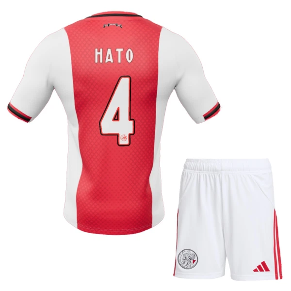 Fotbalové Dresy Ajax Amsterdam Amsterdam Hato 4 Dětské Domácí 2025-26 Fotbalové Dresy Ajax Amsterdam Amsterdam Hato 4 Dětské Domácí 2025-26