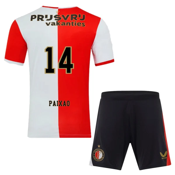 Fotbalové Dresy Feyenoord Rotterdam Paixao 14 Dětské Domácí 2025-26 Fotbalové Dresy Feyenoord Rotterdam Paixao 14 Dětské Domácí 2025-26