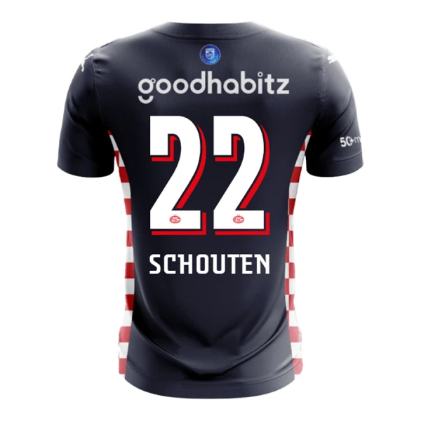 Fotbalové Dresy PSV Eindhoven Schouten 22 Venkovní 2025-26 Fotbalové Dresy PSV Eindhoven Schouten 22 Venkovní 2025-26