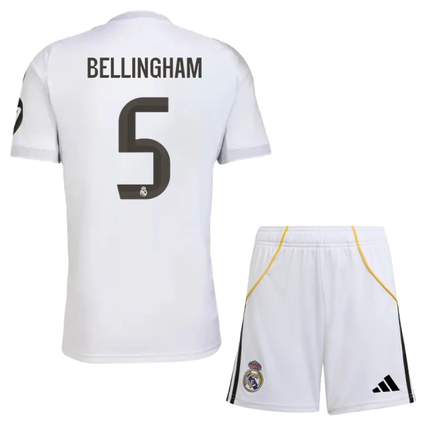 Fotbalové Dresy Real Madrid Jude Bellingham 5 Dětské Domácí 2025-26 Fotbalové Dresy Real Madrid Jude Bellingham 5 Dětské Domácí 2025-26