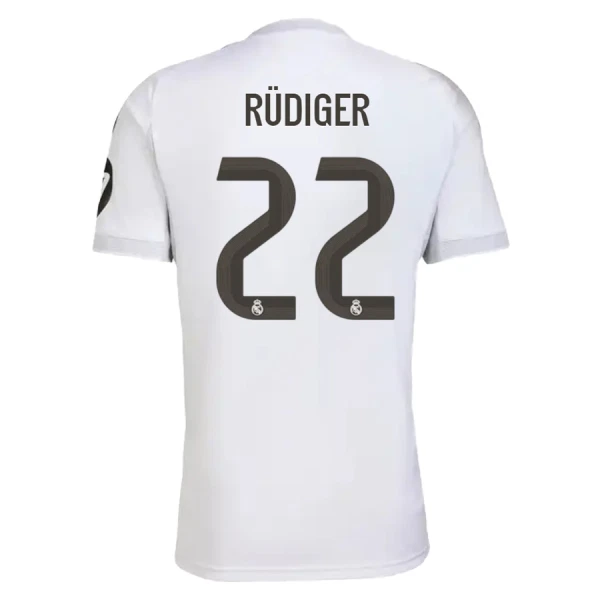 Fotbalové Dresy Real Madrid Rudiger 22 Domácí 2025-26 Fotbalové Dresy Real Madrid Rudiger 22 Domácí 2025-26