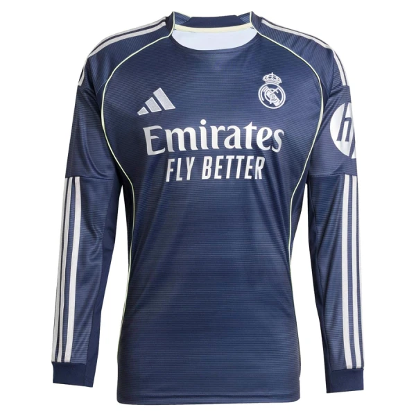 Fotbalové Dresy Real Madrid Venkovní 2025-26 Dlouhý Rukáv Fotbalové Dresy Real Madrid Venkovní 2025-26 Dlouhý Rukáv