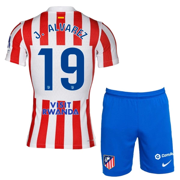 Fotbalové Dresy Atlético Madrid Julián Álvarez 19 Dětské Domácí 2025-26 Fotbalové Dresy Atlético Madrid Julián Álvarez 19 Dětské Domácí 2025-26