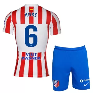 Fotbalové Dresy Atlético Madrid Koke 6 Dětské Domácí 2025-26 Fotbalové Dresy Atlético Madrid Koke 6 Dětské Domácí 2025-26