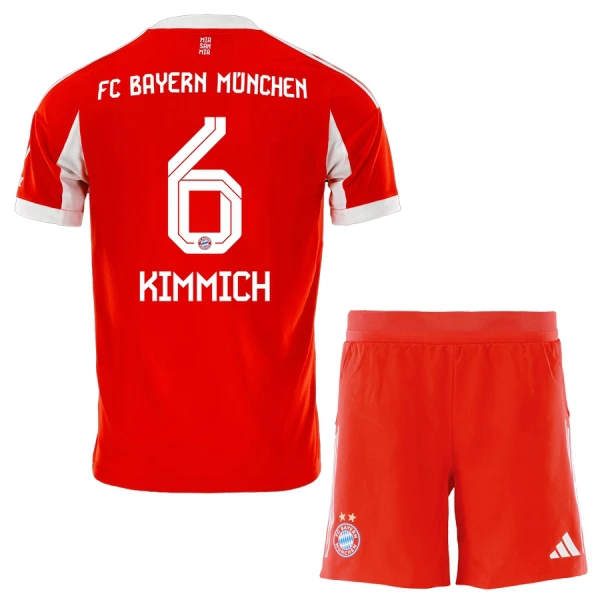 Fotbalové Dresy FC Bayern Mnichov Joshua Kimmich 6 Dětské Domácí 2025-26 Fotbalové Dresy FC Bayern Mnichov Joshua Kimmich 6 Dětské Domácí 2025-26