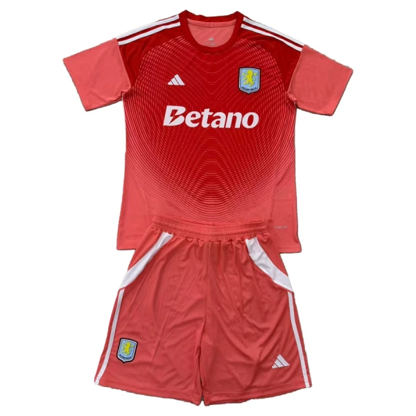 Brankářské Fotbalové Dresy Aston Villa Dětské 2025-26 Červená