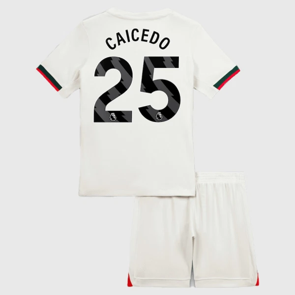 Fotbalové Dresy Chelsea FC Caicedo 25 Dětské Venkovní 2025-26