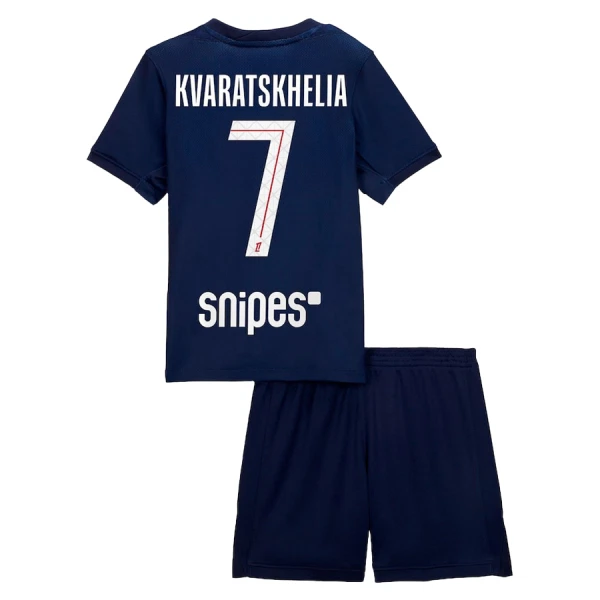 Fotbalové Dresy Paris Saint-Germain Kvaratskhelia 7 Dětské Domácí 2025-26