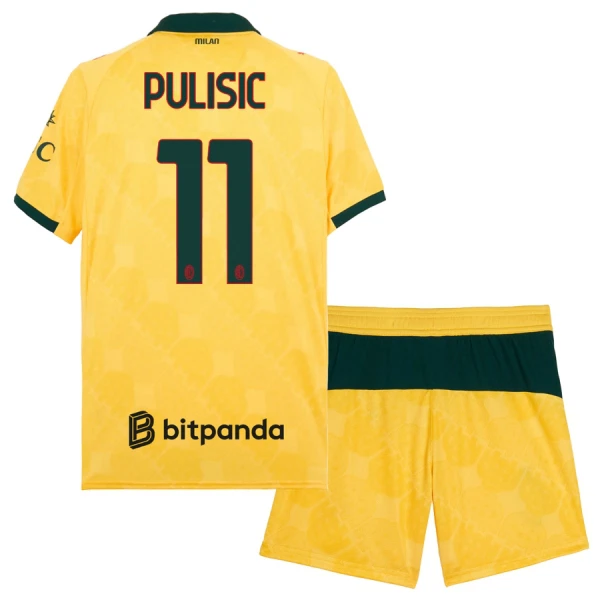 Fotbalové Dresy AC Milán Christian Pulišić 11 Dětské Alternativní 2025-26 Fotbalové Dresy AC Milán Christian Pulišić 11 Dětské Alternativní 2025-26