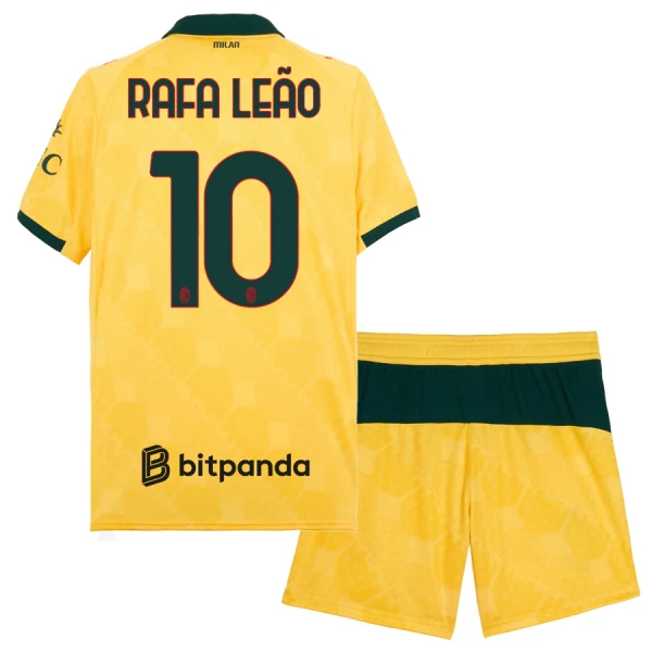 Fotbalové Dresy AC Milán Rafael Leão 10 Dětské Alternativní 2025-26 Fotbalové Dresy AC Milán Rafael Leão 10 Dětské Alternativní 2025-26
