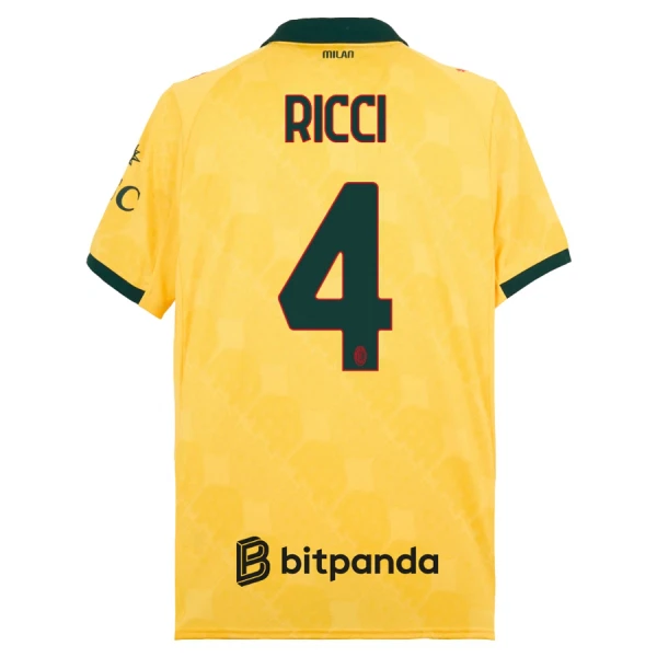 Fotbalové Dresy AC Milán Ricci 4 Alternativní 2025-26 Fotbalové Dresy AC Milán Ricci 4 Alternativní 2025-26