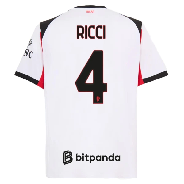 Fotbalové Dresy AC Milán Ricci 4 Venkovní 2025-26 Fotbalové Dresy AC Milán Ricci 4 Venkovní 2025-26