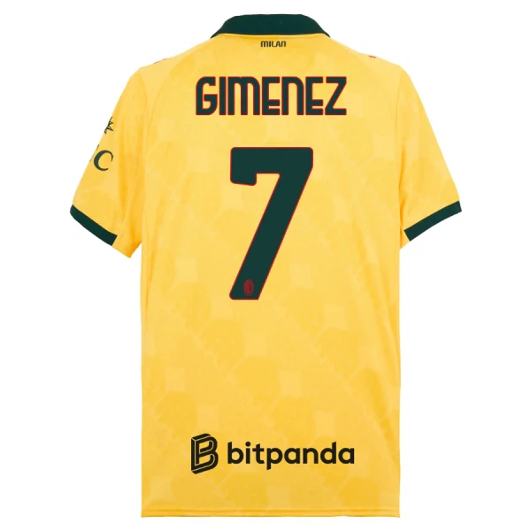 Fotbalové Dresy AC Milán Santiago Gimenez 7 Alternativní 2025-26 Fotbalové Dresy AC Milán Santiago Gimenez 7 Alternativní 2025-26