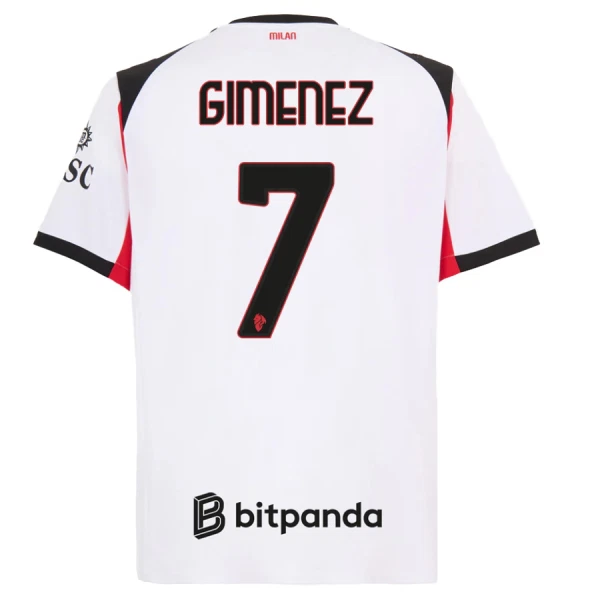 Fotbalové Dresy AC Milán Santiago Gimenez 7 Venkovní 2025-26 Fotbalové Dresy AC Milán Santiago Gimenez 7 Venkovní 2025-26