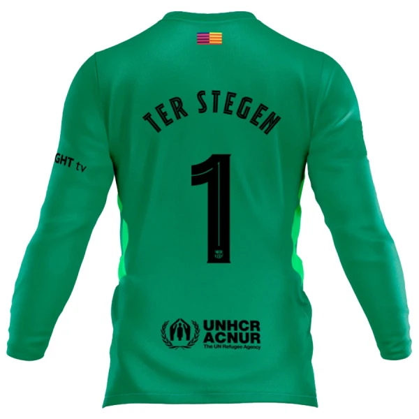 Brankářské Fotbalové Dresy FC Barcelona Marc-André ter Stegen 1 2025-26 Dlouhý Rukáv Brankářské Fotbalové Dresy FC Barcelona Marc-André ter Stegen 1 2025-26 Dlouhý Rukáv