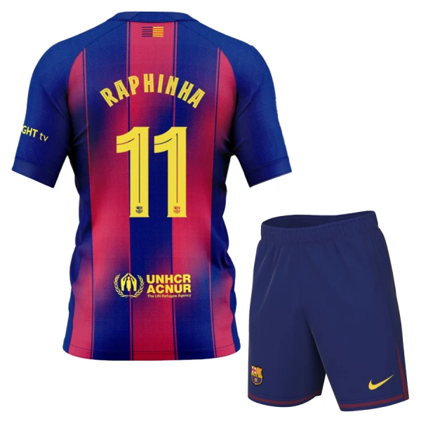 Fotbalové Dresy FC Barcelona Raphinha 11 Dětské Domácí 2025-26 Fotbalové Dresy FC Barcelona Raphinha 11 Dětské Domácí 2025-26